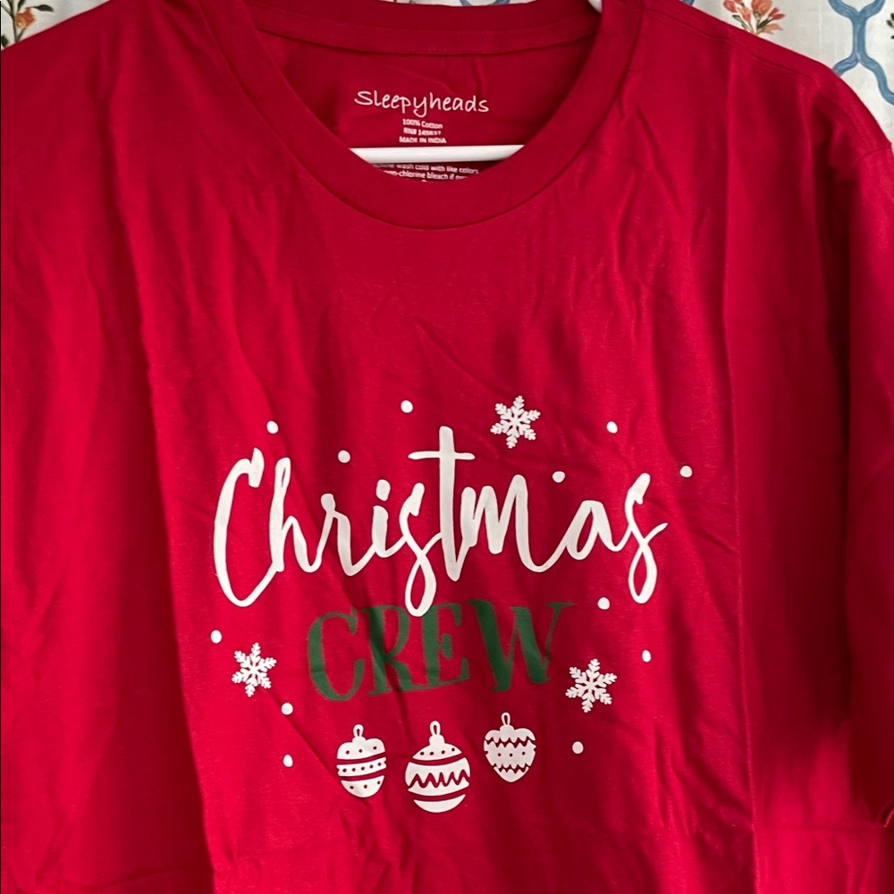 Sleepyheads Mens Red Christmas Crew T-Shirt